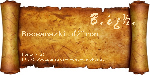 Bocsanszki Áron névjegykártya